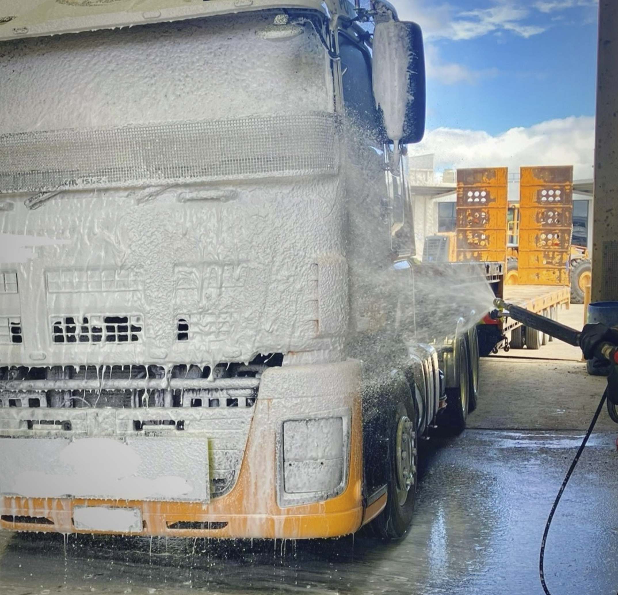 Custom fleet washing setup